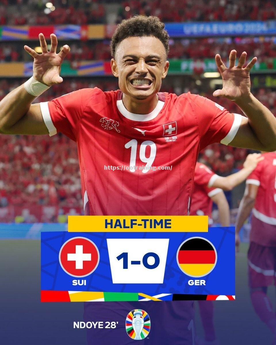 瑞士队庆祝晋级，备战欧洲杯比赛